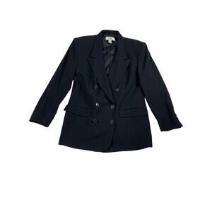 Liz Claiborne Collection Black Tailored Blazer Size 12 Longline professional